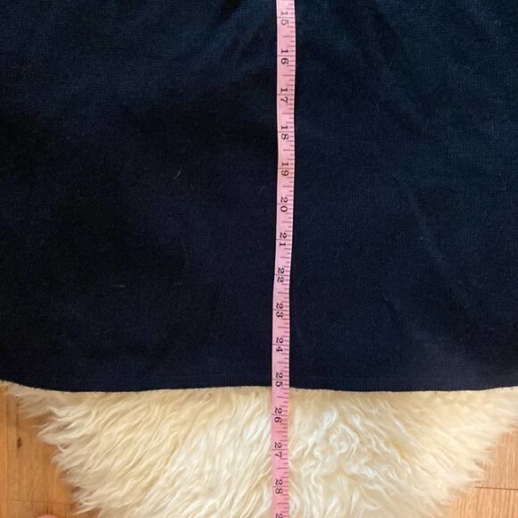 Vintage Women’s Navy Blue Midi Pencil Skirt Knit Lined Sz S/M No Tags - Picture 6 of 6